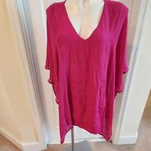 Umgee large pink kaftan top, poncho with tags